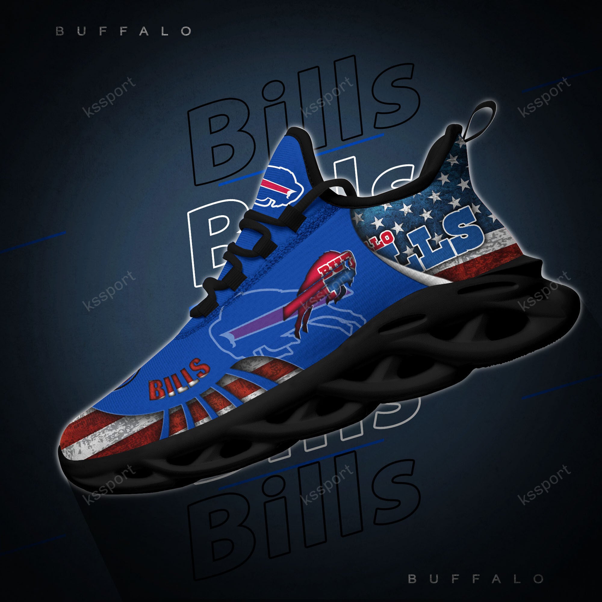 Buffalo Bills NFL Max Soul Shoes Sneakers for Men And Women – NFL Football Fan Shoes, Team Sneakers - Image 4