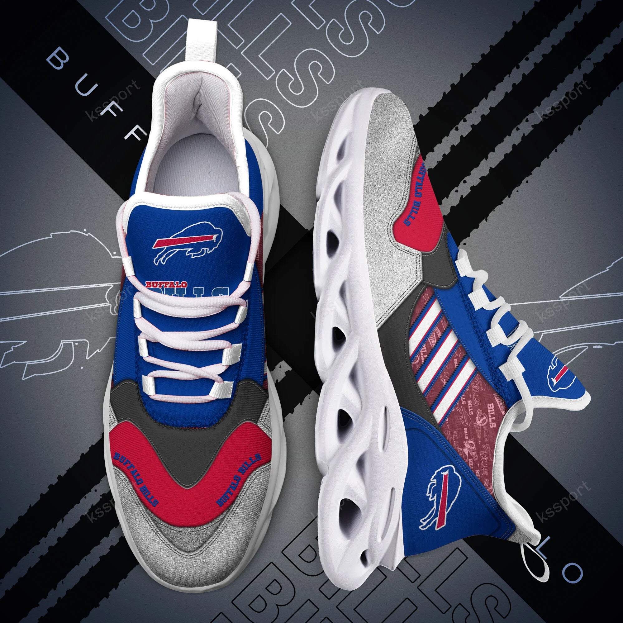 Buffalo Bills NFL Max Soul Shoes Sneakers for Men And Women – NFL Football Fan Shoes, Team Sneakers