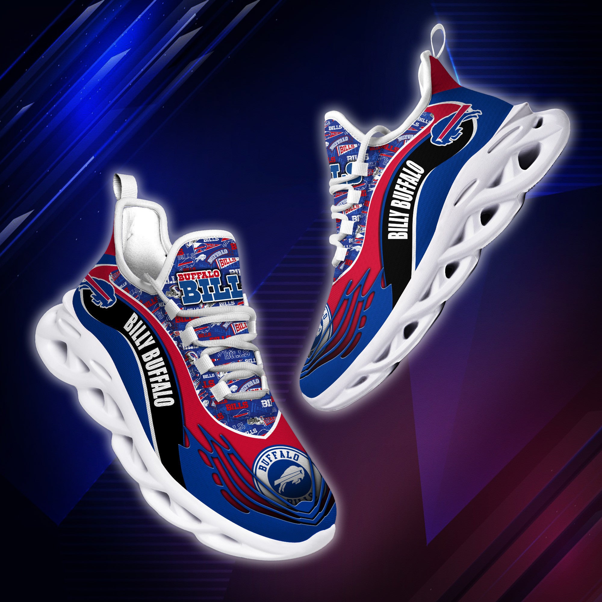 Buffalo Bills NFL Max Soul Shoes Sneakers for Men And Women – NFL Football Fan Shoes, Team Sneakers - Image 3