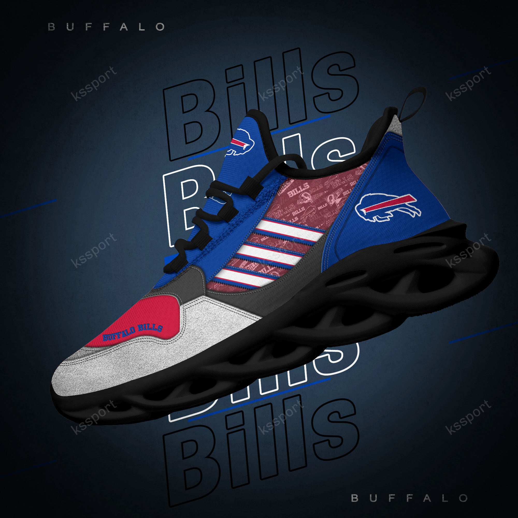Buffalo Bills NFL Max Soul Shoes Sneakers for Men And Women – NFL Football Fan Shoes, Team Sneakers - Image 4