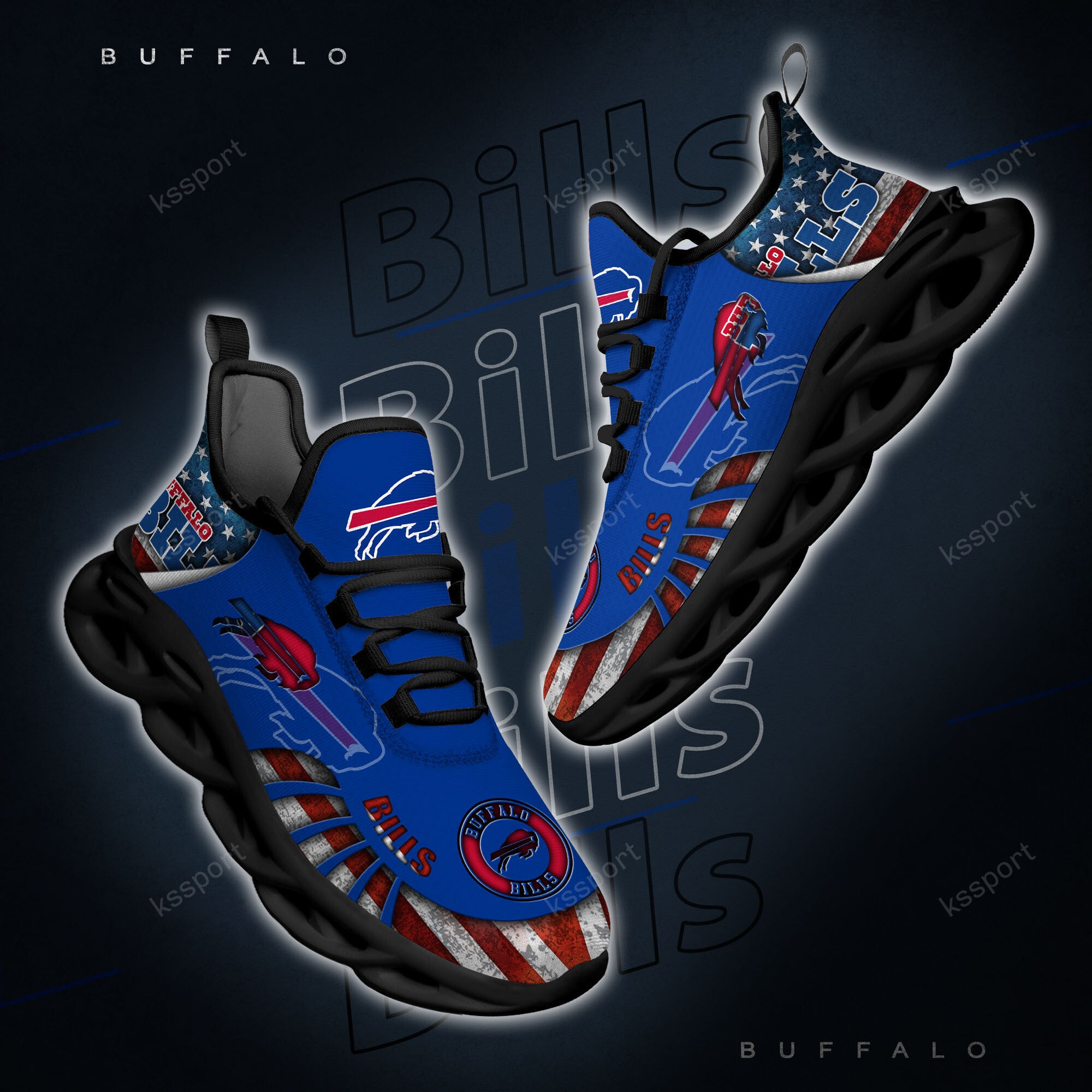 Buffalo Bills NFL Max Soul Shoes Sneakers for Men And Women – NFL Football Fan Shoes, Team Sneakers - Image 3