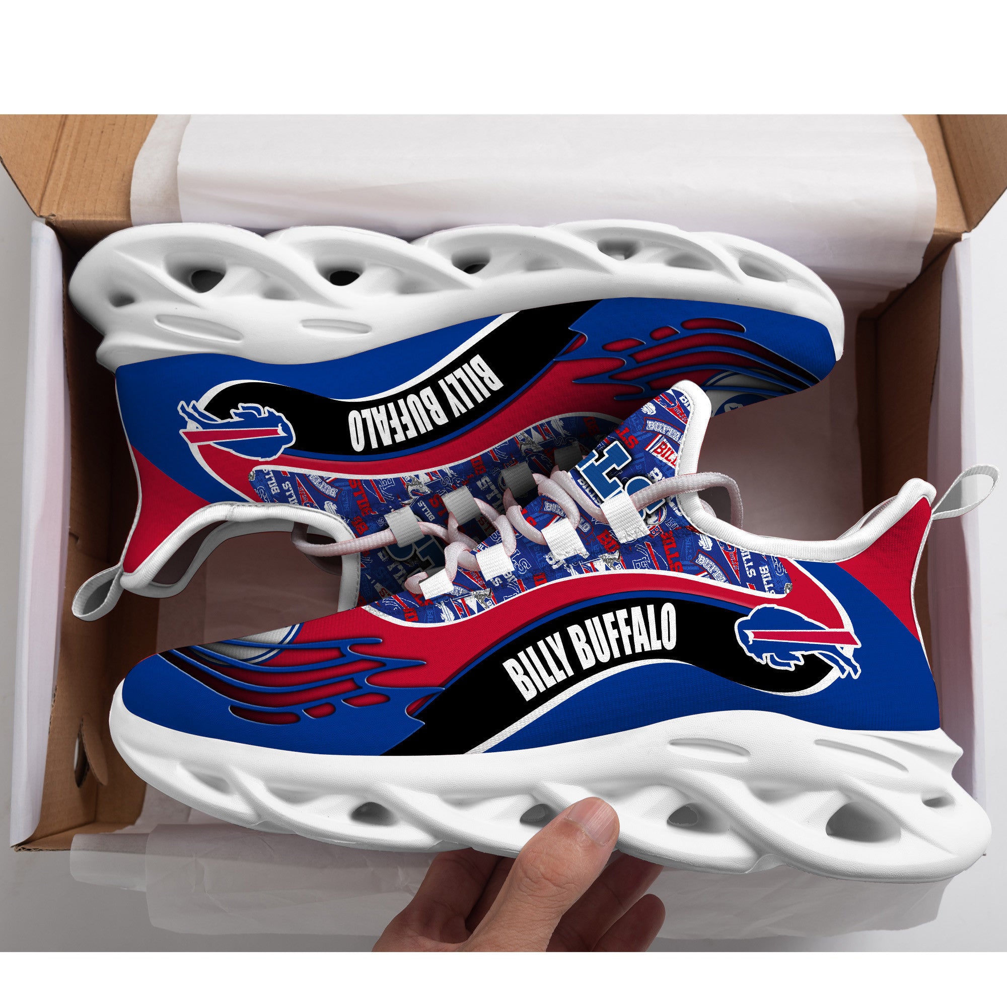 Buffalo Bills NFL Max Soul Shoes Sneakers for Men And Women – NFL Football Fan Shoes, Team Sneakers