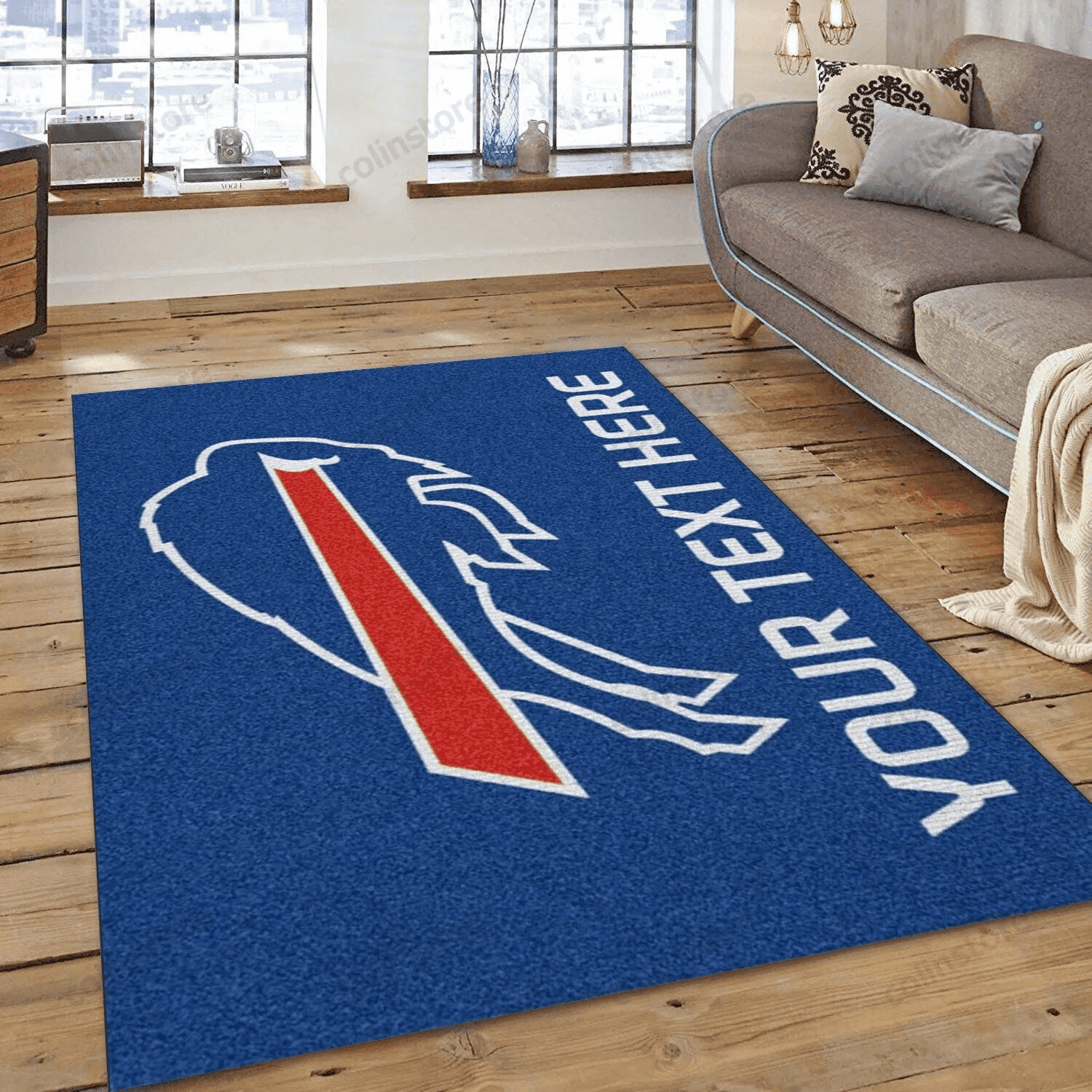 Buffalo Bills Personalized 3D Rectangle Area Rug – Full Print Carpet For Living Room & Bedroom Home Decor