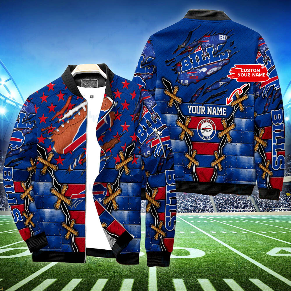 Buffalo Bills Personalized Bomber Jacket | NFL Team Jacket for Men & Women | Football Fan Gift