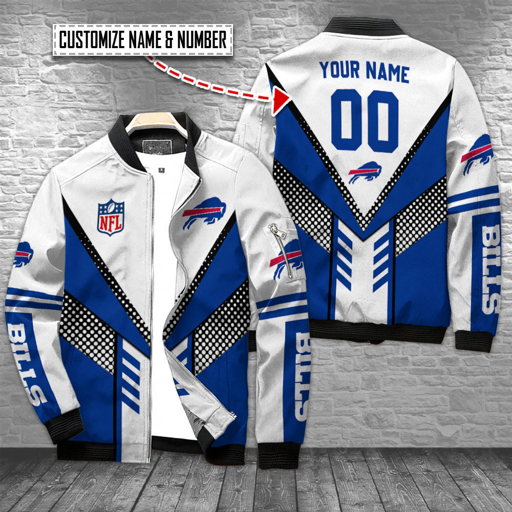 Buffalo Bills Personalized Bomber Jacket | NFL Team Jacket for Men & Women | Football Fan Gift