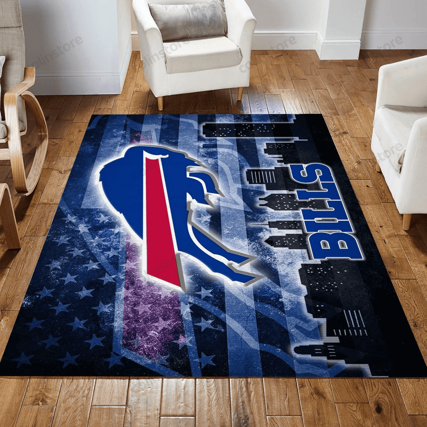Buffalo Bills Rectangle Area Rug – Full Print Carpet For Living Room & Bedroom Home Decor