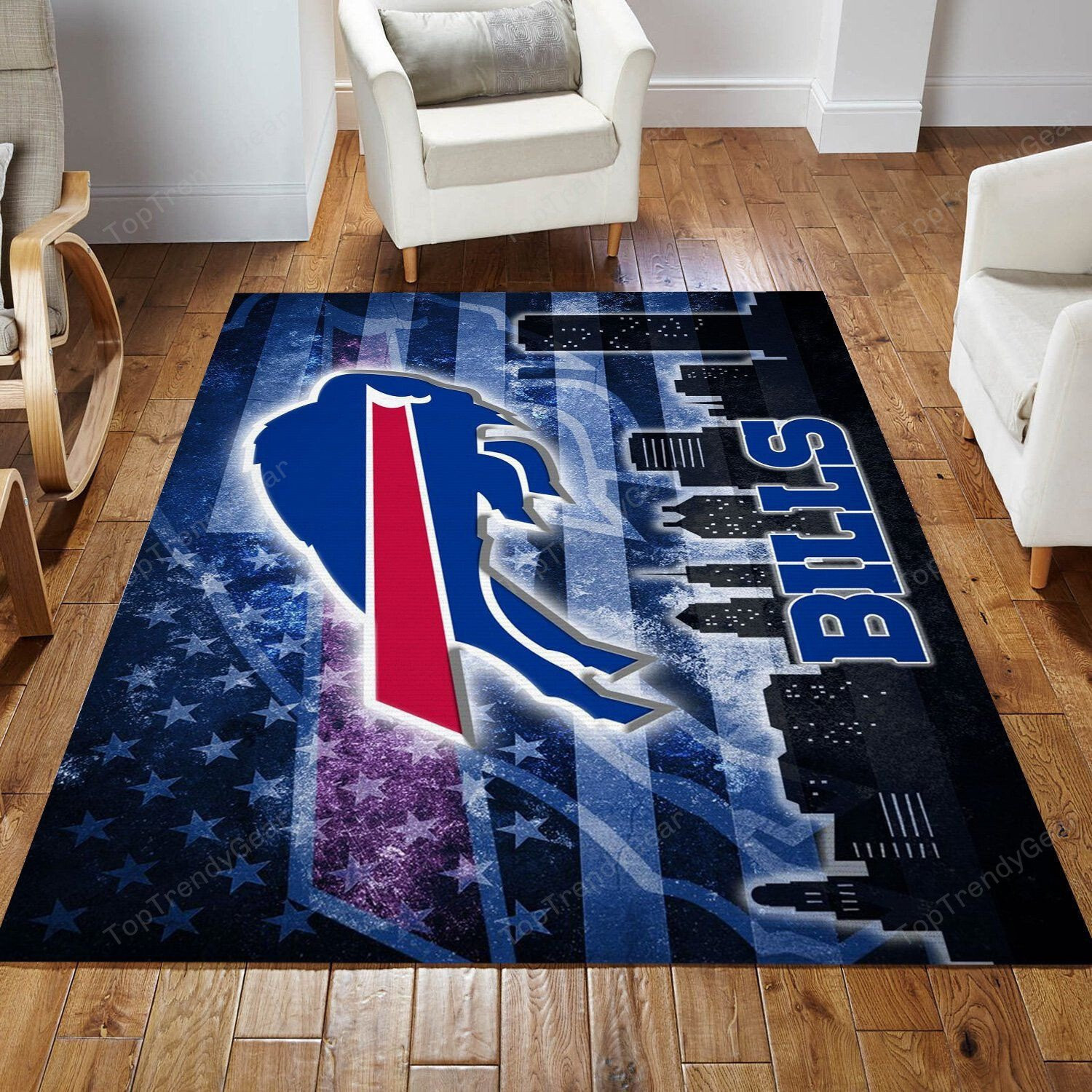 Buffalo Bills Rectangle Area Rug – Full Print Carpet For Living Room & Bedroom Home Decor