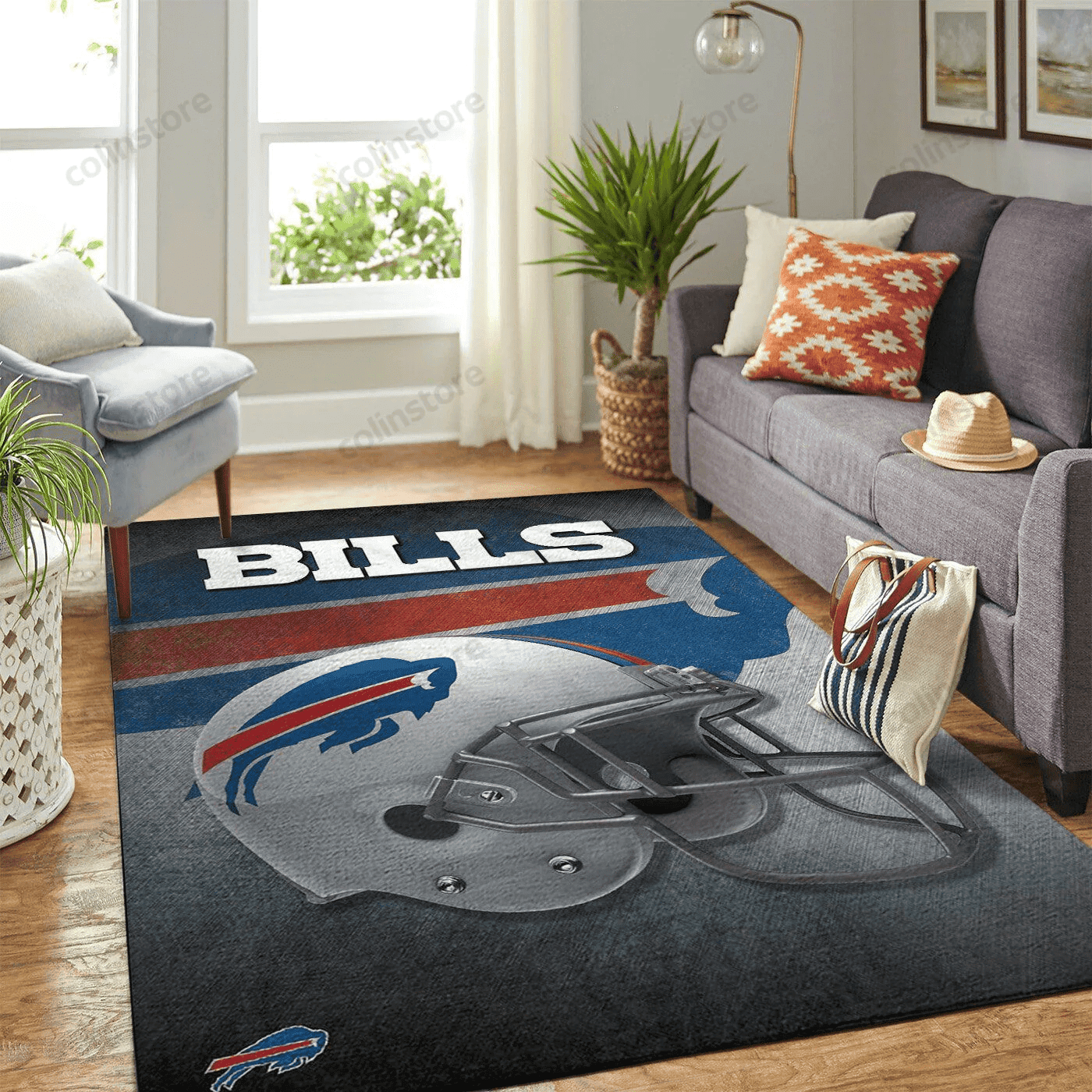 Buffalo Bills Rectangle Area Rug – Full Print Carpet For Living Room & Bedroom Home Decor