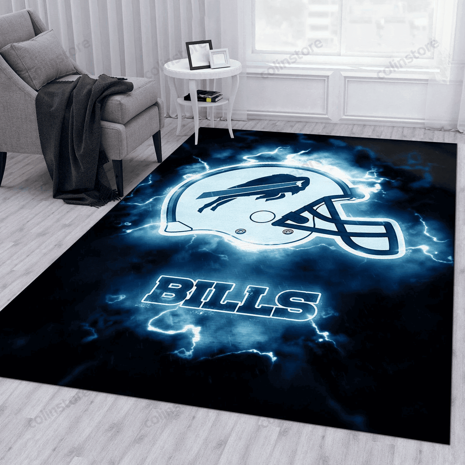Buffalo Bills Rectangle Area Rug – Full Print Carpet For Living Room & Bedroom Home Decor