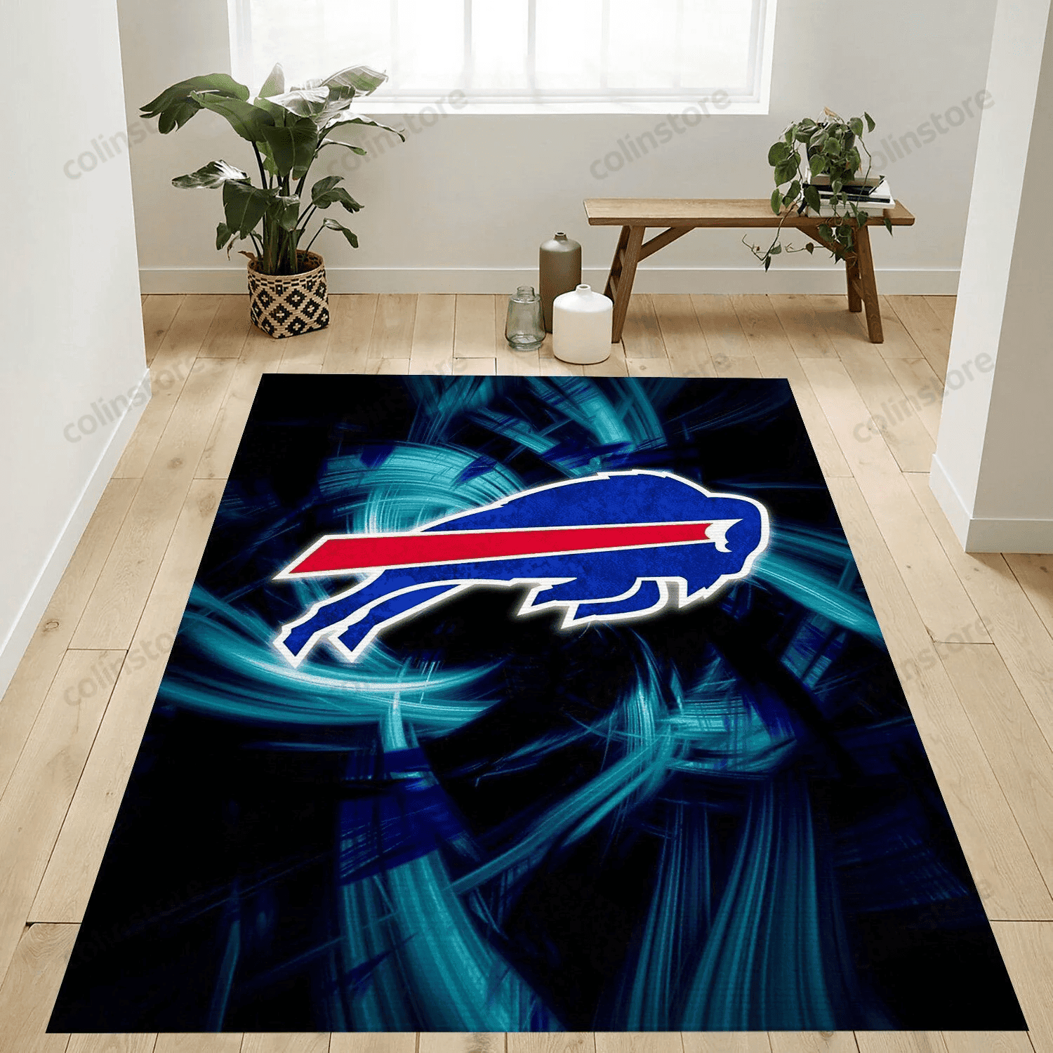 Buffalo Bills Rectangle Area Rug – Full Print Carpet For Living Room & Bedroom Home Decor