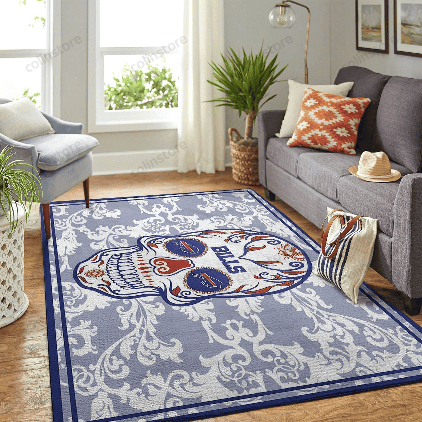Buffalo Bills Rectangle Area Rug – Full Print Carpet For Living Room & Bedroom Home Decor