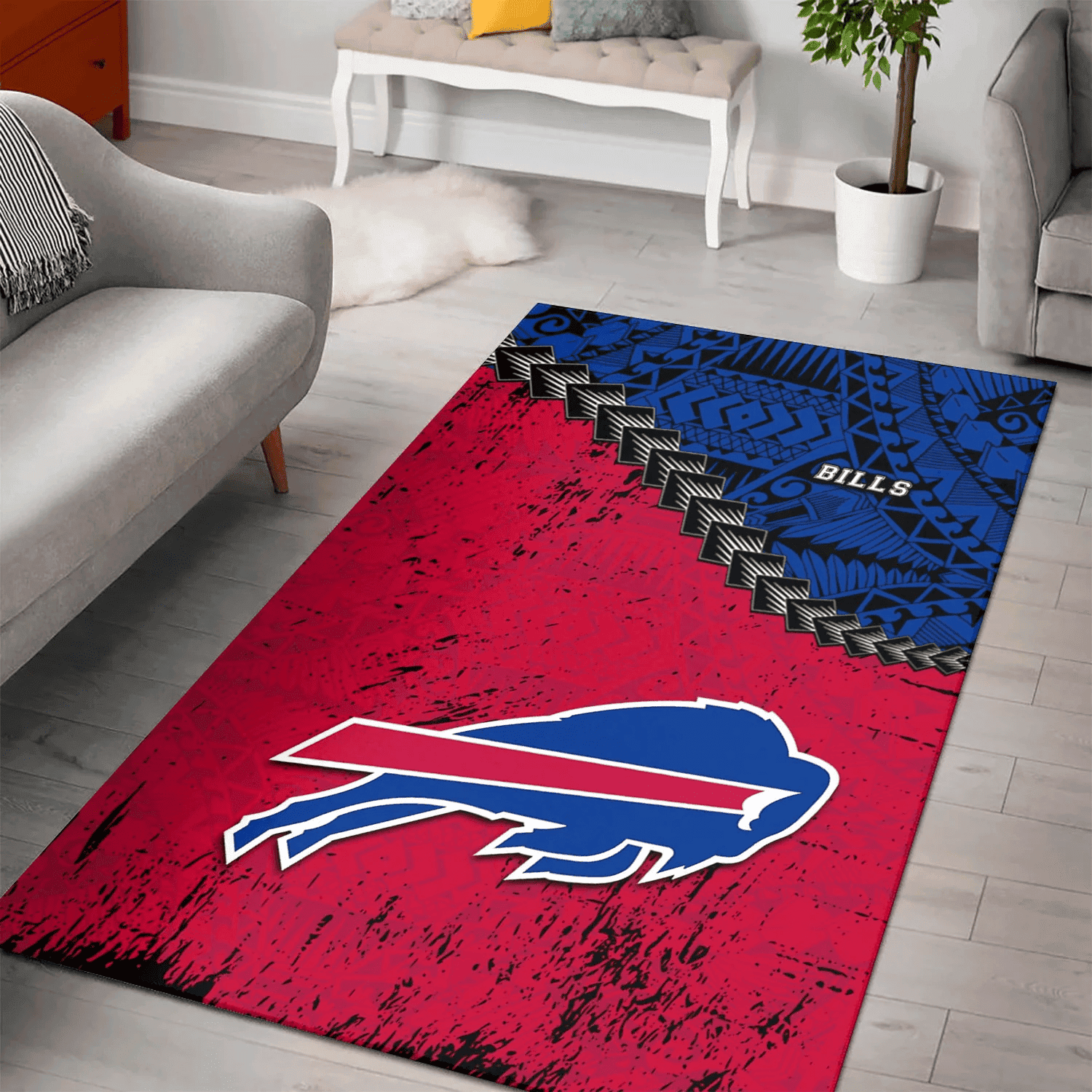 Buffalo Bills Rectangle Area Rug – Full Print Carpet For Living Room & Bedroom Home Decor