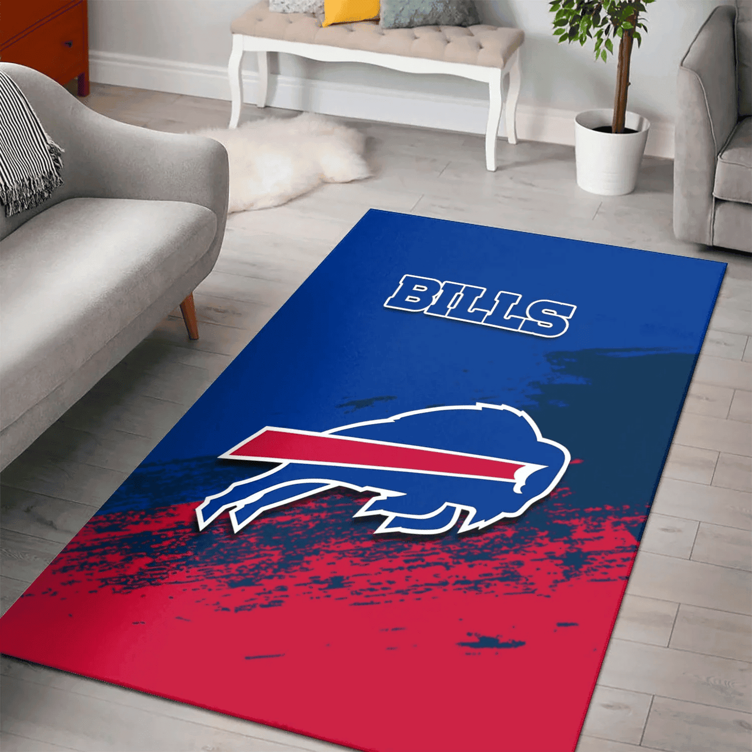 Buffalo Bills Rectangle Area Rug – Full Print Carpet For Living Room & Bedroom Home Decor
