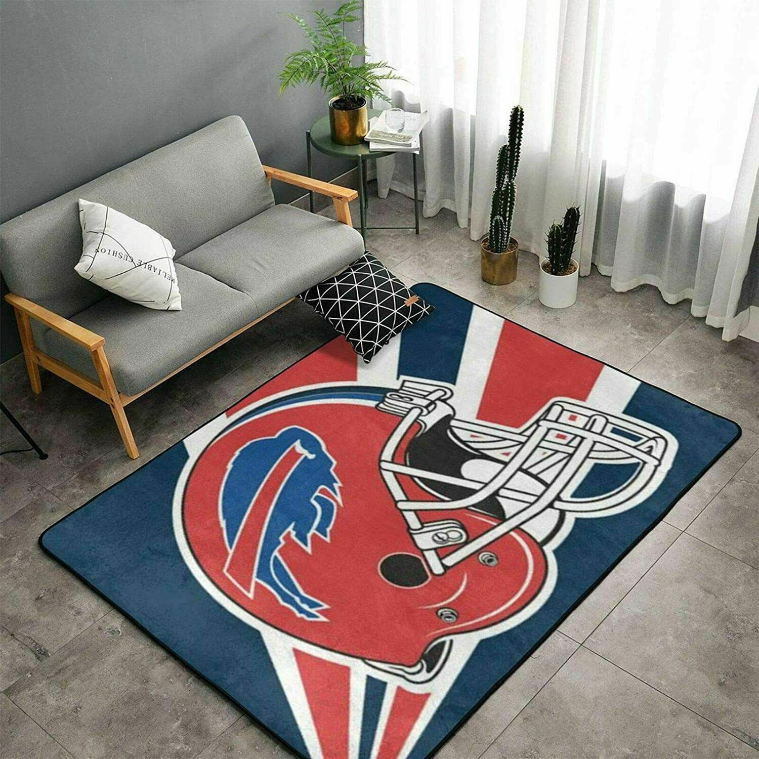 Buffalo Bills Rectangle Area Rug – Full Print Carpet For Living Room & Bedroom Home Decor