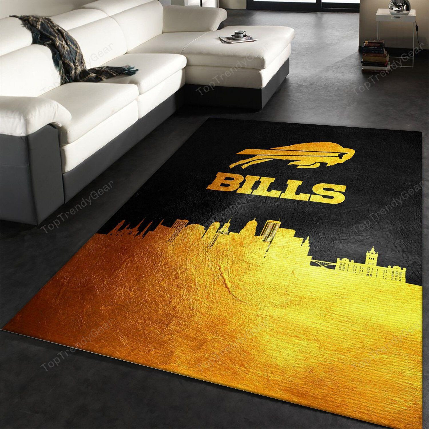 Buffalo Bills Skyline Area Rectangle Area Rug – Full Print Carpet For Living Room & Bedroom Home Decor