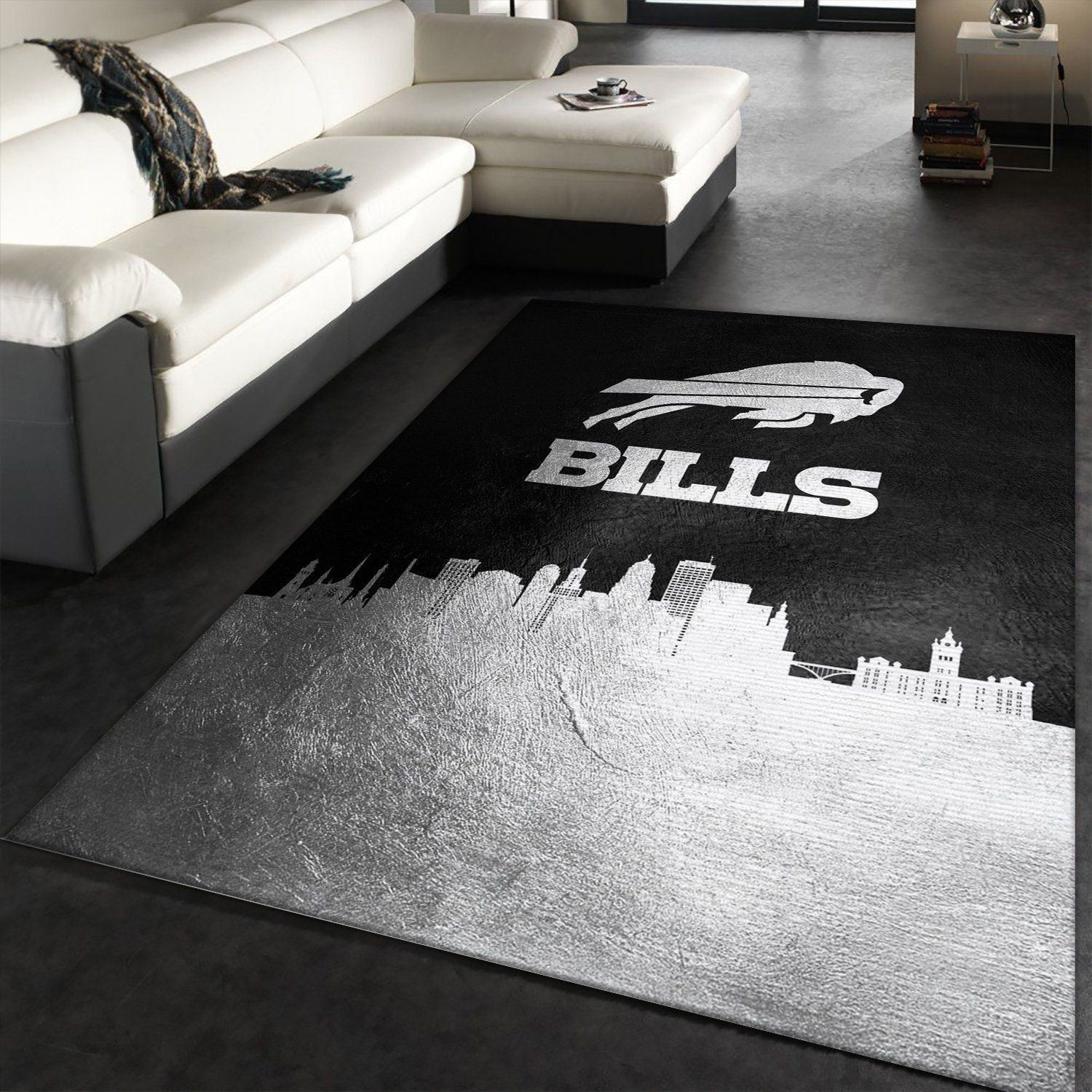 Buffalo Bills Skyline Rectangle Area Rug – Full Print Carpet For Living Room & Bedroom Home Decor