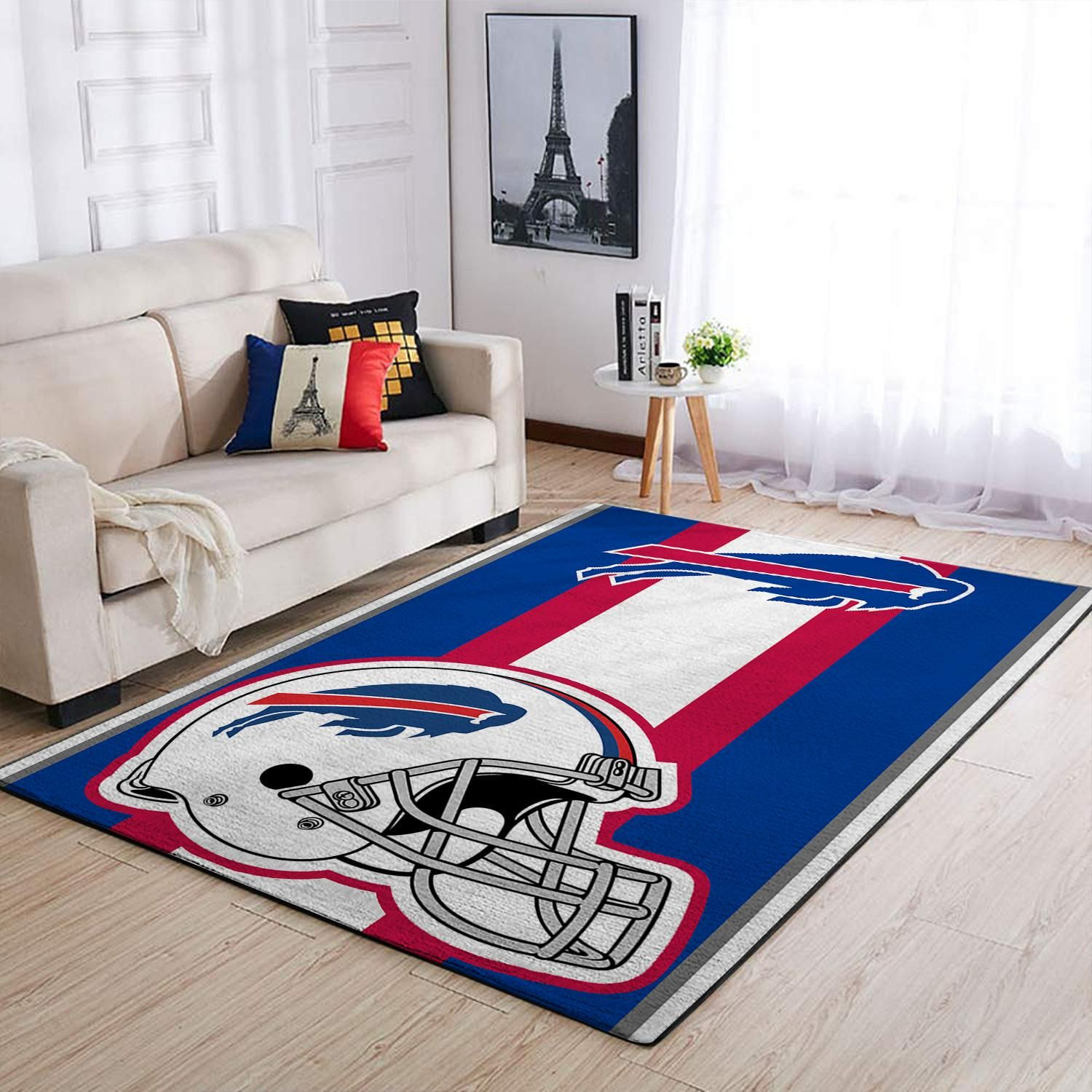 Buffalo Bills Team Logo Helmet Nice Gift Rectangle Area Rug – Full Print Carpet For Living Room & Bedroom Home Decor