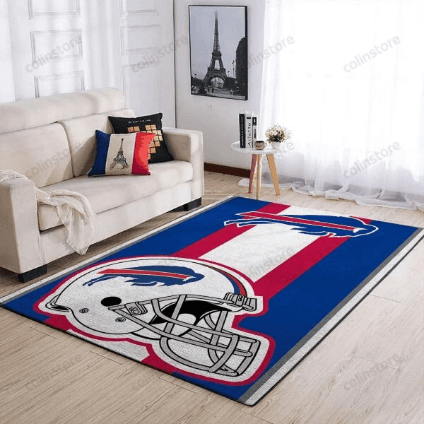 Buffalo Bills Team Logo Helmet Nice Gift Rectangle Area Rug – Full Print Carpet For Living Room & Bedroom Home Decor
