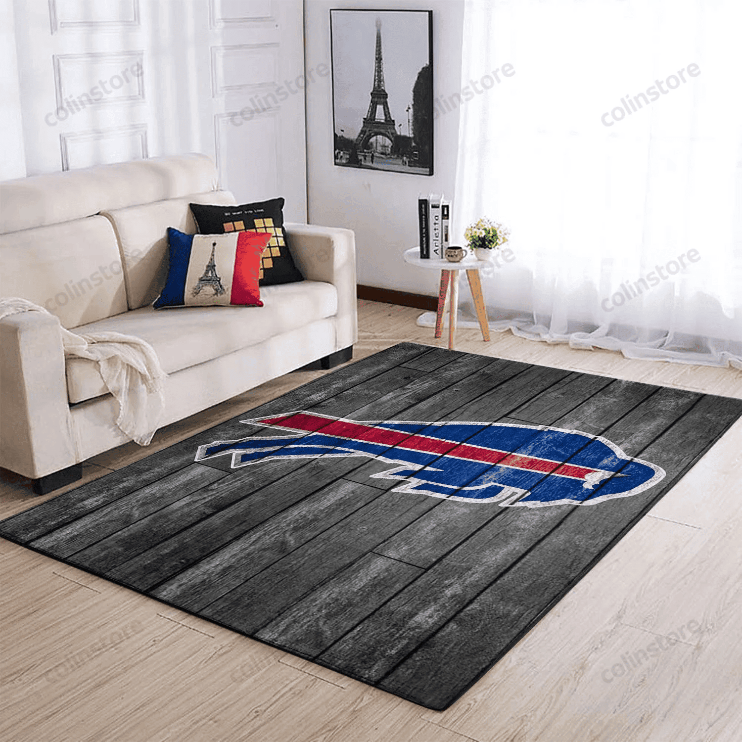 Buffalo Bills Team Logo Rectangle Area Rug – Full Print Carpet For Living Room & Bedroom Home Decor