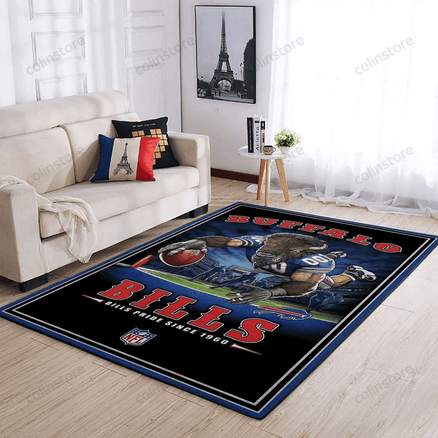Buffalo Bills Team Pride Rectangle Area Rug – Full Print Carpet For Living Room & Bedroom Home Decor