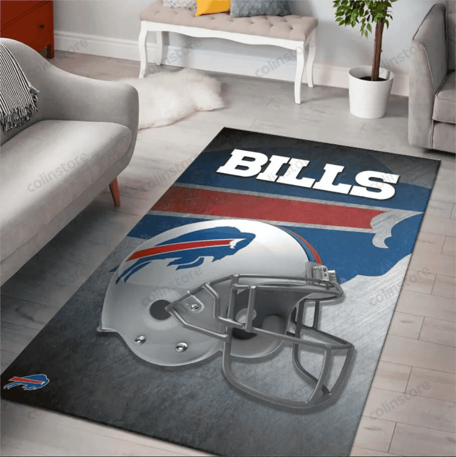 Buffalo Bills Team Rectangle Area Rug – Full Print Carpet For Living Room & Bedroom Home Decor