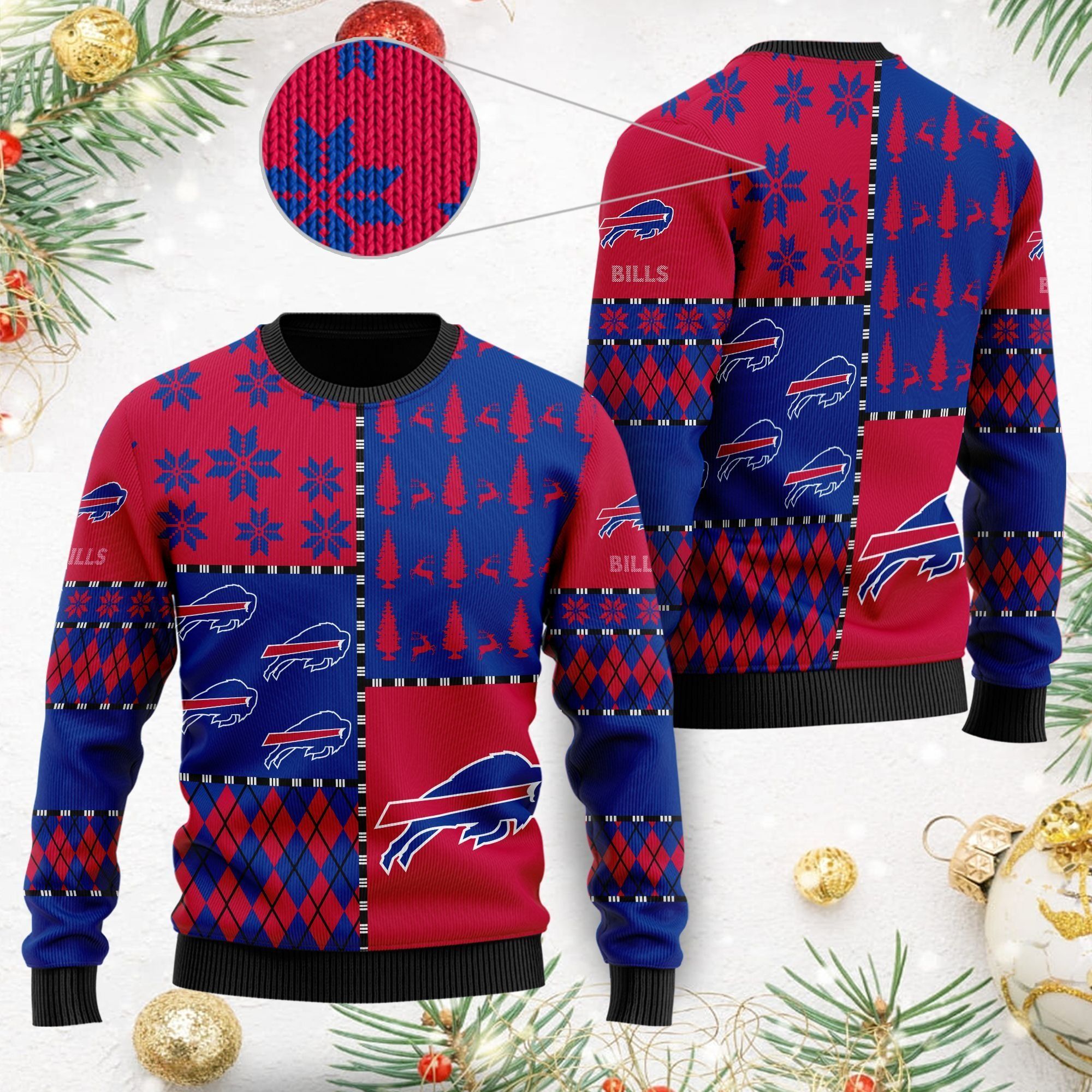 Buffalo Bills Ugly Christmas Sweater Full Size For Sale Best Christmas Gift For Bills Fans