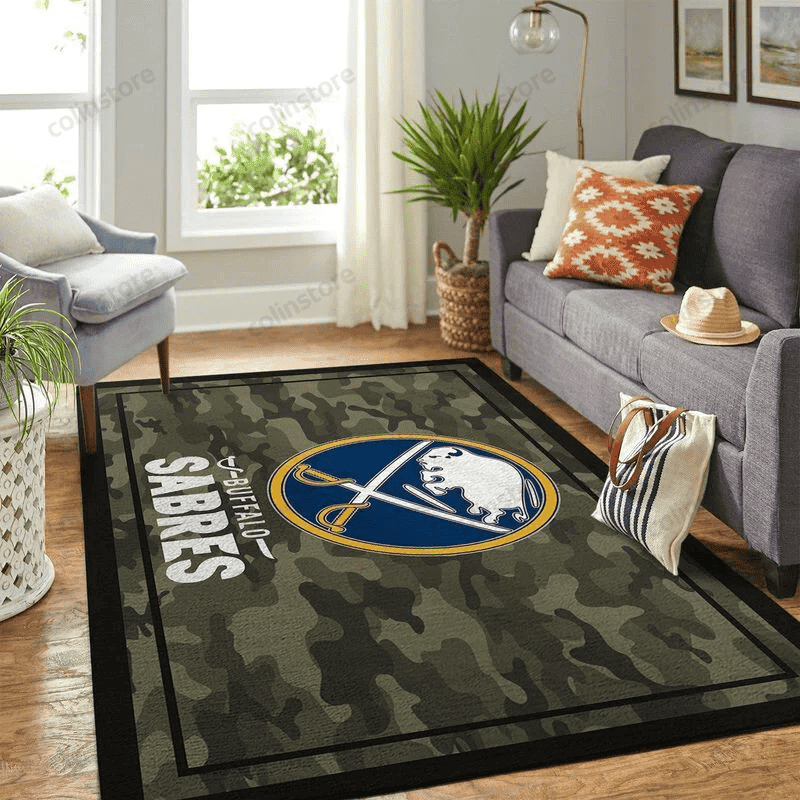 Buffalo Sabres 1 3D Rectangle Area Rug – Full Print Carpet For Living Room & Bedroom Home Decor