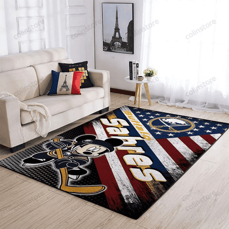 Buffalo Sabres 2 3D Rectangle Area Rug – Full Print Carpet For Living Room & Bedroom Home Decor