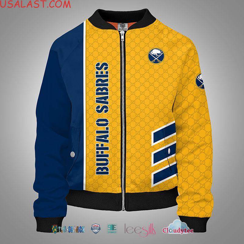 Buffalo Sabres Gold Blue Special Bomber Jacket | NHL Team Jacket for Men & Women | Hockey Fan Gift