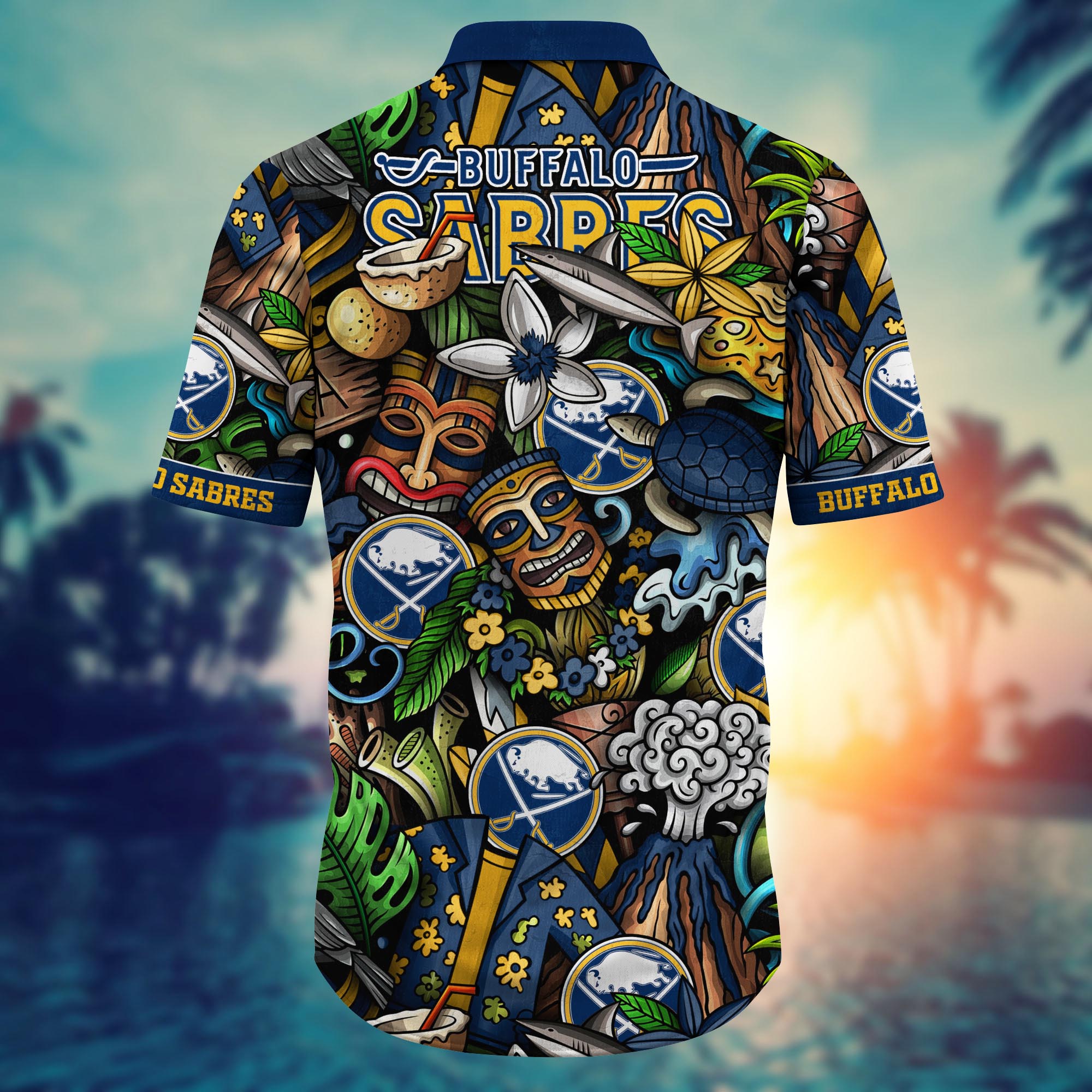 Buffalo Sabres Tropical Tiki Adventure Aloha Hawaiian Shirt for Men & Women - Image 3