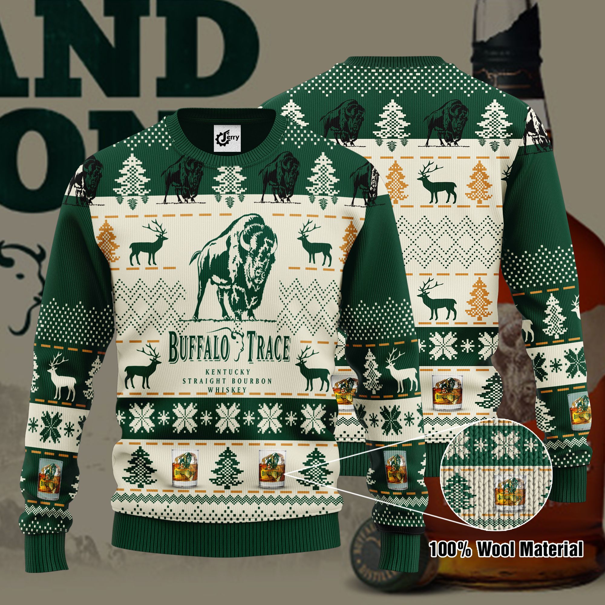Buffalo Trace 3D Print Ugly Christmas Sweater, Hoodie, Zip Hoodie, Bomber Jacket