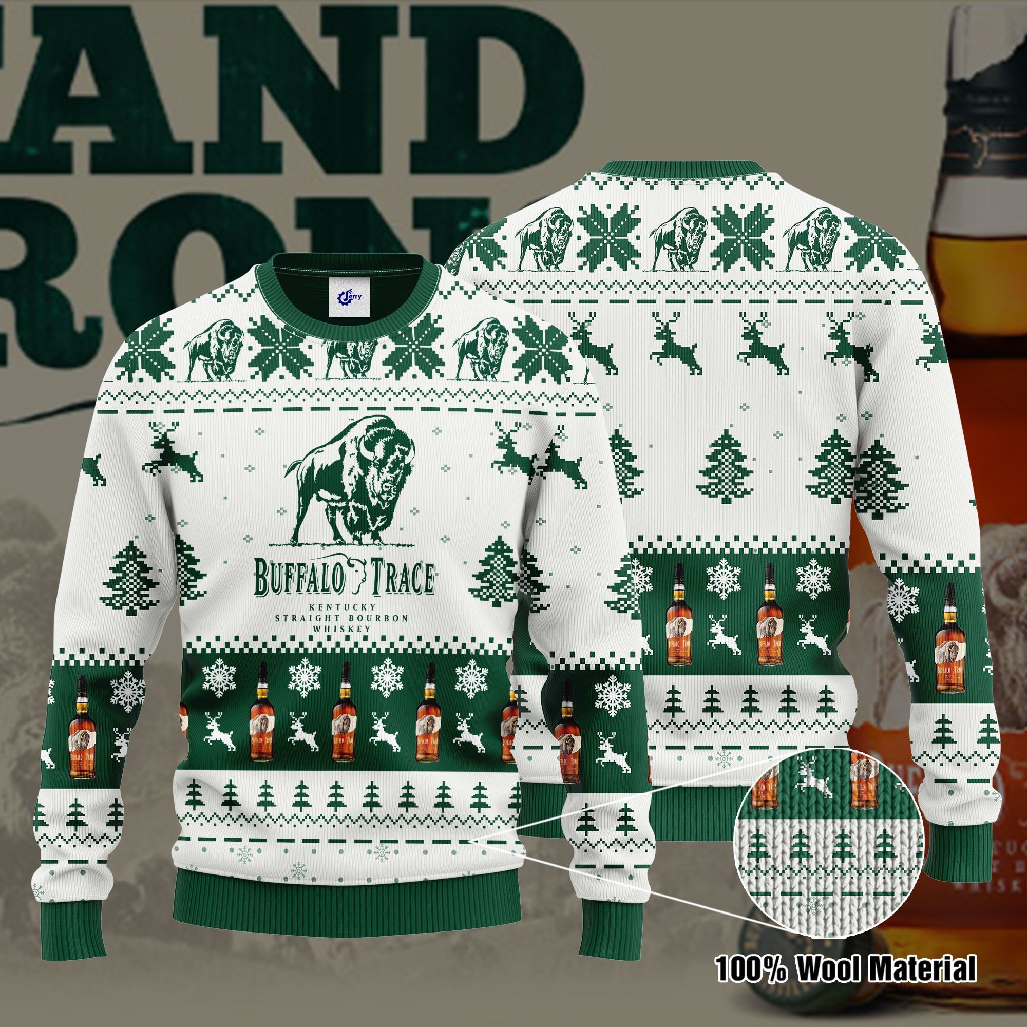 Buffalo Trace 3D Print Ugly Christmas Sweater, Hoodie, Zip Hoodie, Bomber Jacket
