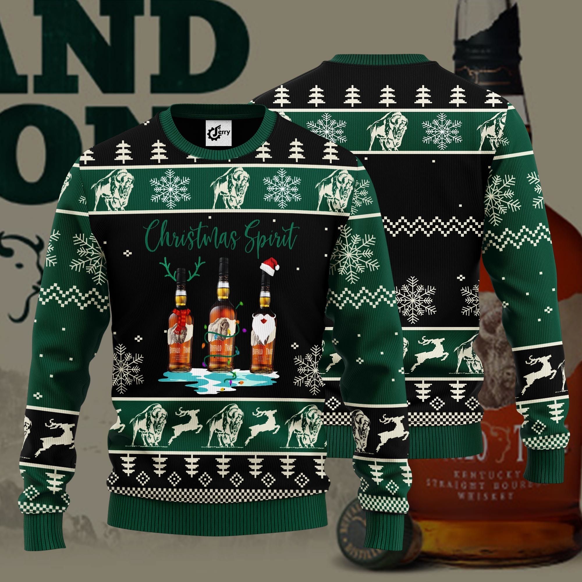 Buffalo Trace Christmas Spirit Ugly Christmas Sweater