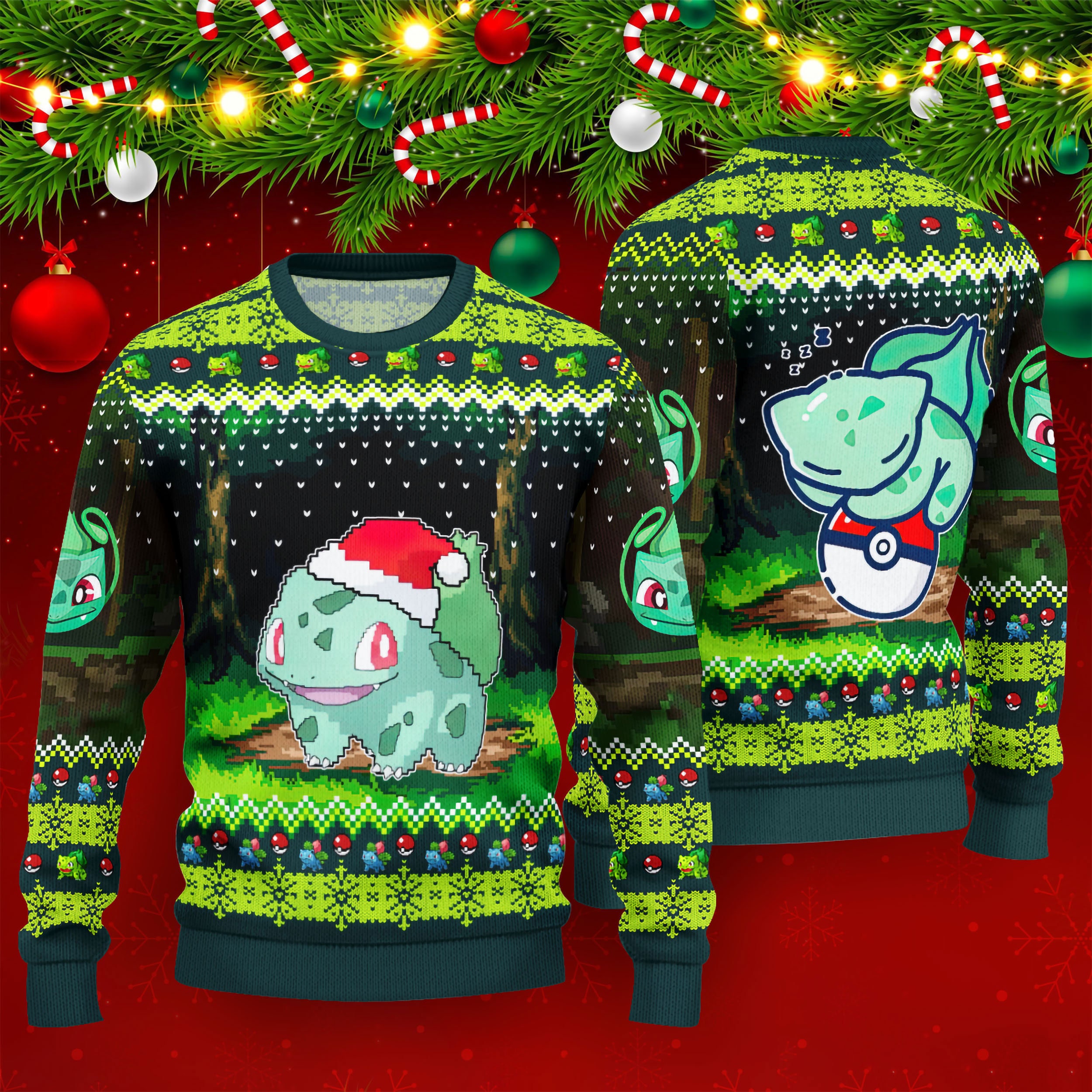 Bulbasaur Ugly Christmas Sweater