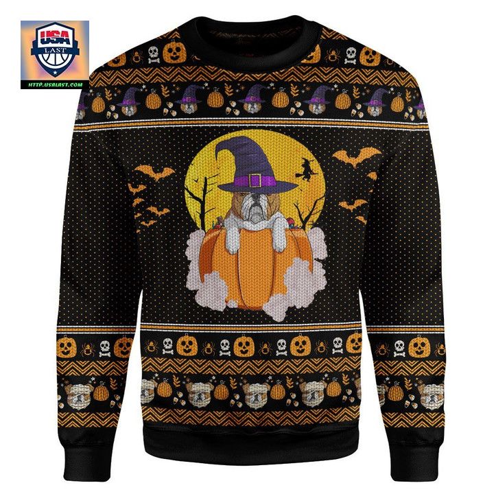 Bulldog Halloween Ugly Sweater Custom Sweater Apparel