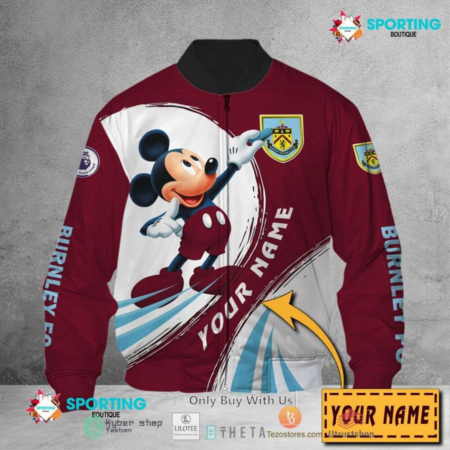 Burnley FC Personalized Mickey Bomber Jacket | Streetwear Jacket for Men & Women | Fan Gift