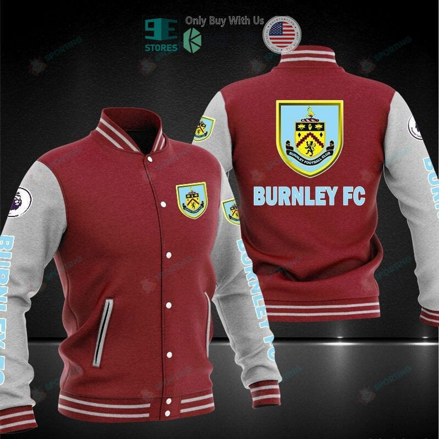 Burnley FC Varsity Baseball Jacket for Men & Women | Soccer Team Fan Gift