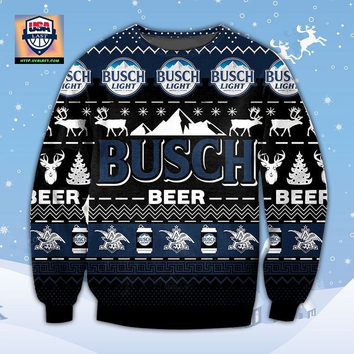 Busch Beer Black Ugly Christmas Sweater
