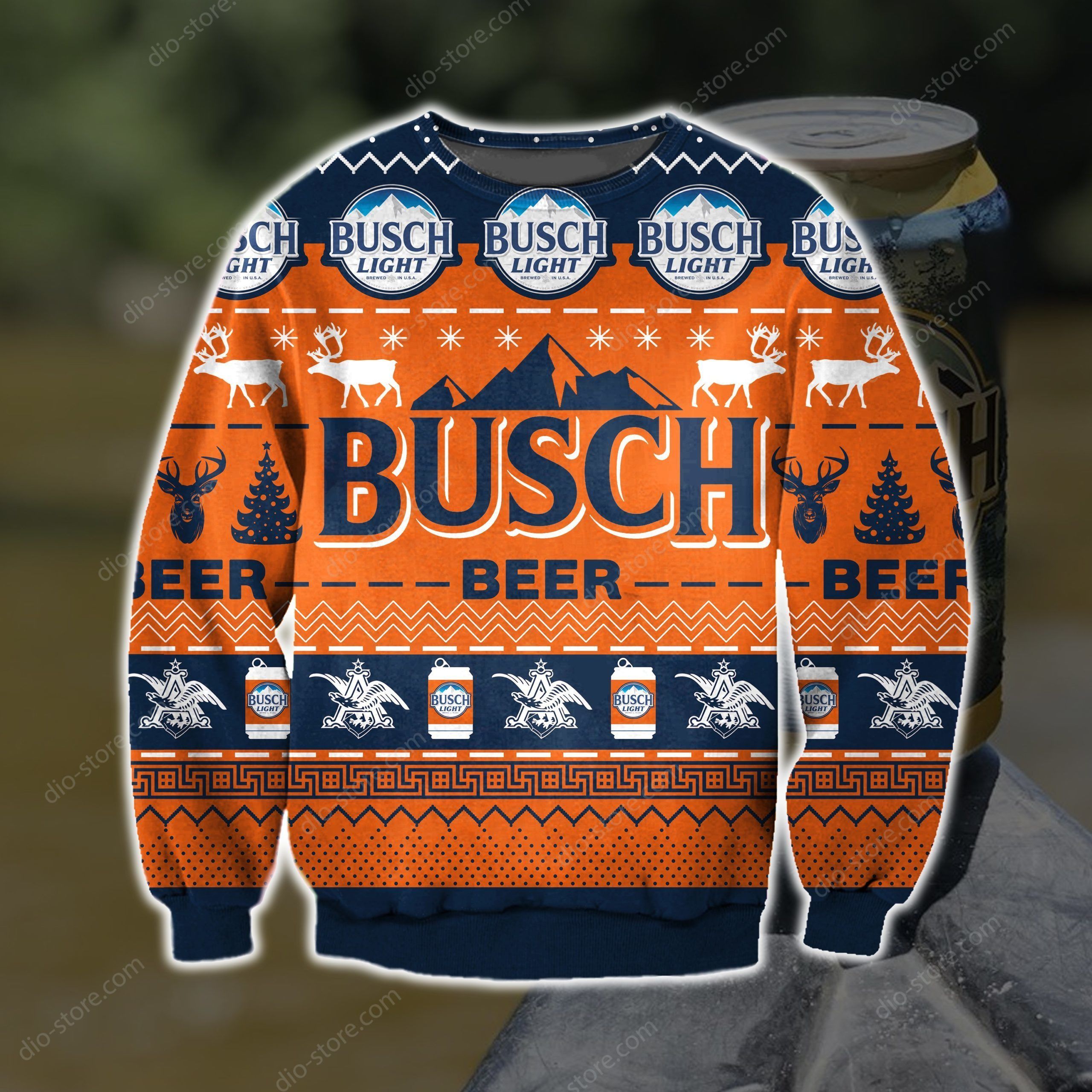 Busch Beer Knitting Pattern 3D Print Ugly Sweater