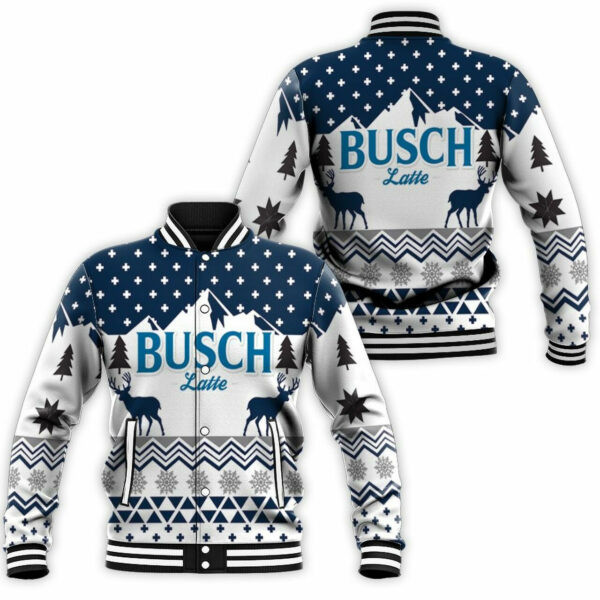 Busch Latte Beer Christmas Baseball Jacket for Men & Women | Lifestyle Fan Gift