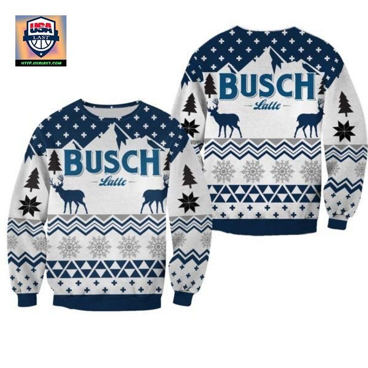 Busch Latte Deer Christmas 3D Sweater