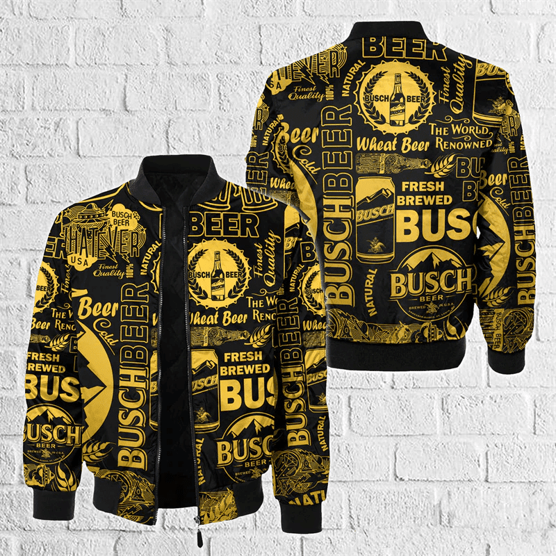 Busch Light Beer 3 Fan Gift, Busch Light Beer Bomber Jacket | Streetwear Jacket for Men & Women | Fan Gift