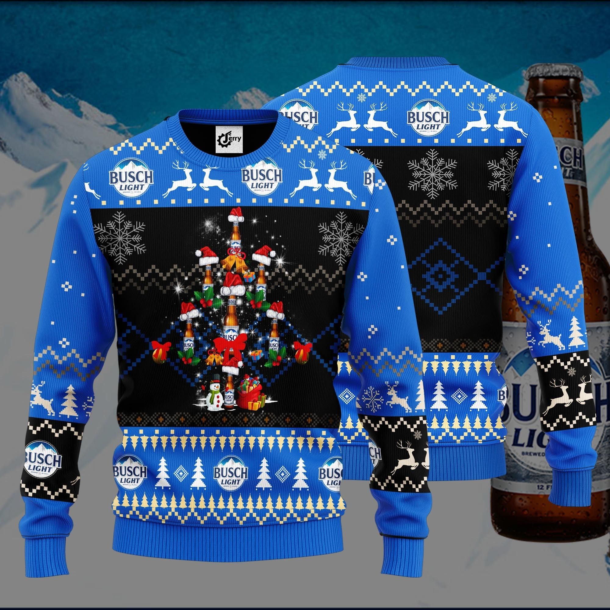 Busch Light Christmas Tree Ugly Christmas Sweater