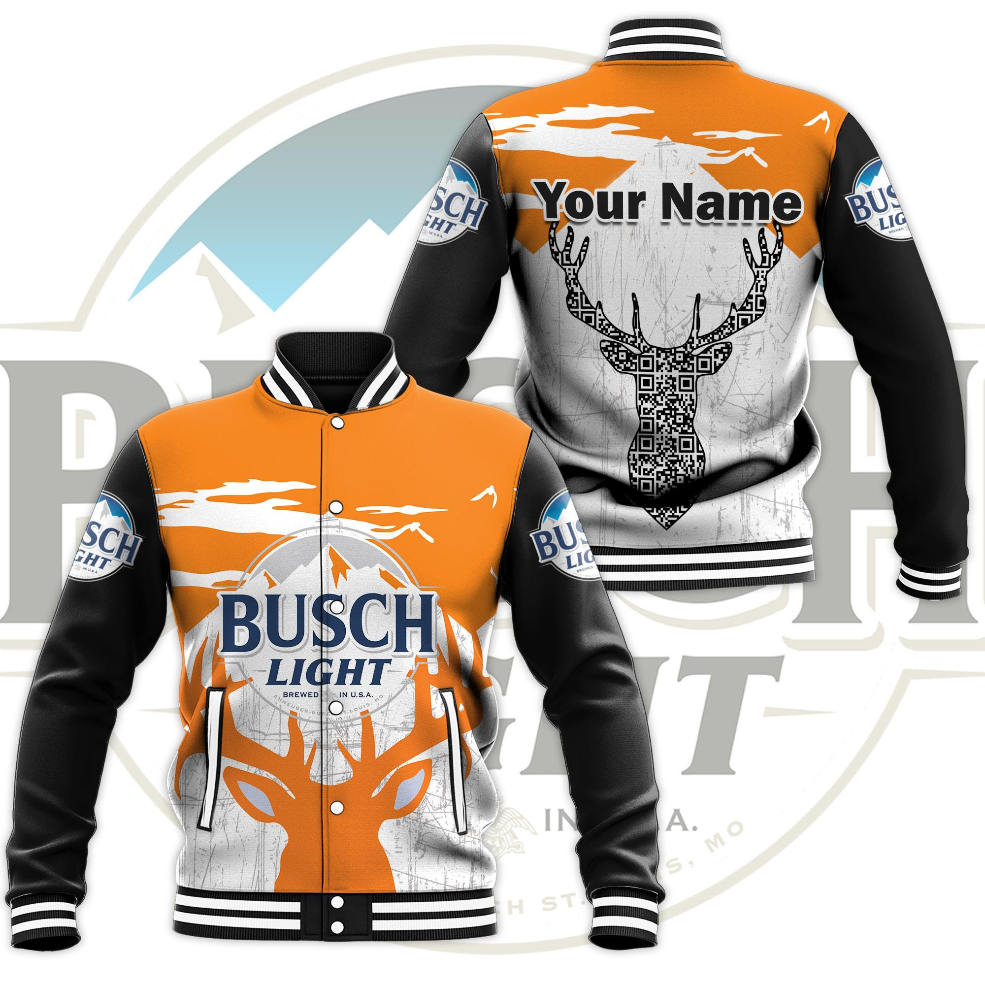 Busch Light Deer Personalized Name Baseball Jacket for Men & Women | Brand Fan Gift