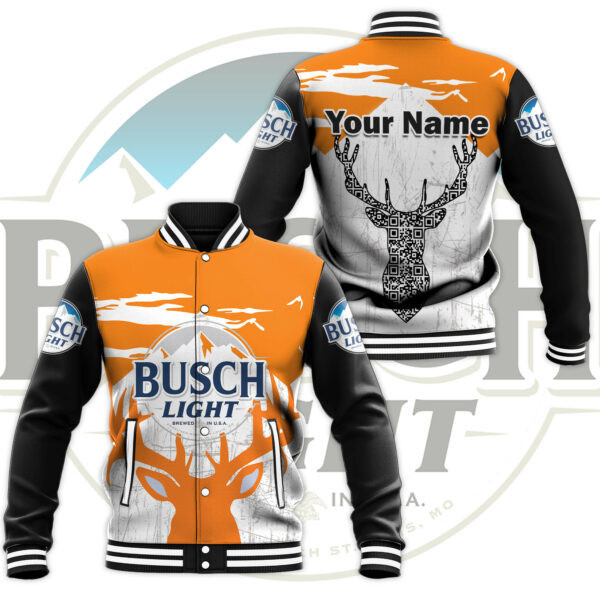 Busch Light Deer Personalized Name Baseball Jacket for Men & Women | Brand Fan Gift