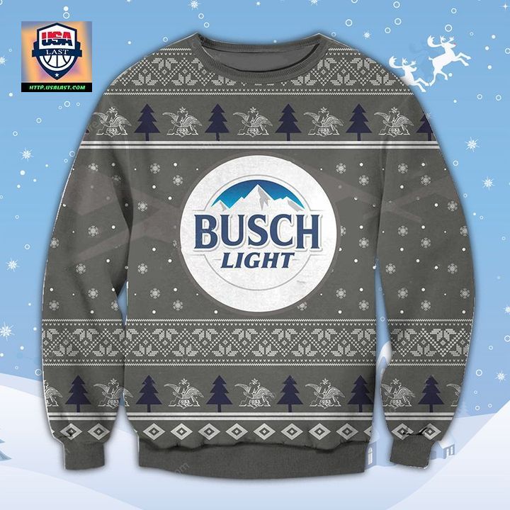 Busch Light Grey Ugly Christmas Sweater