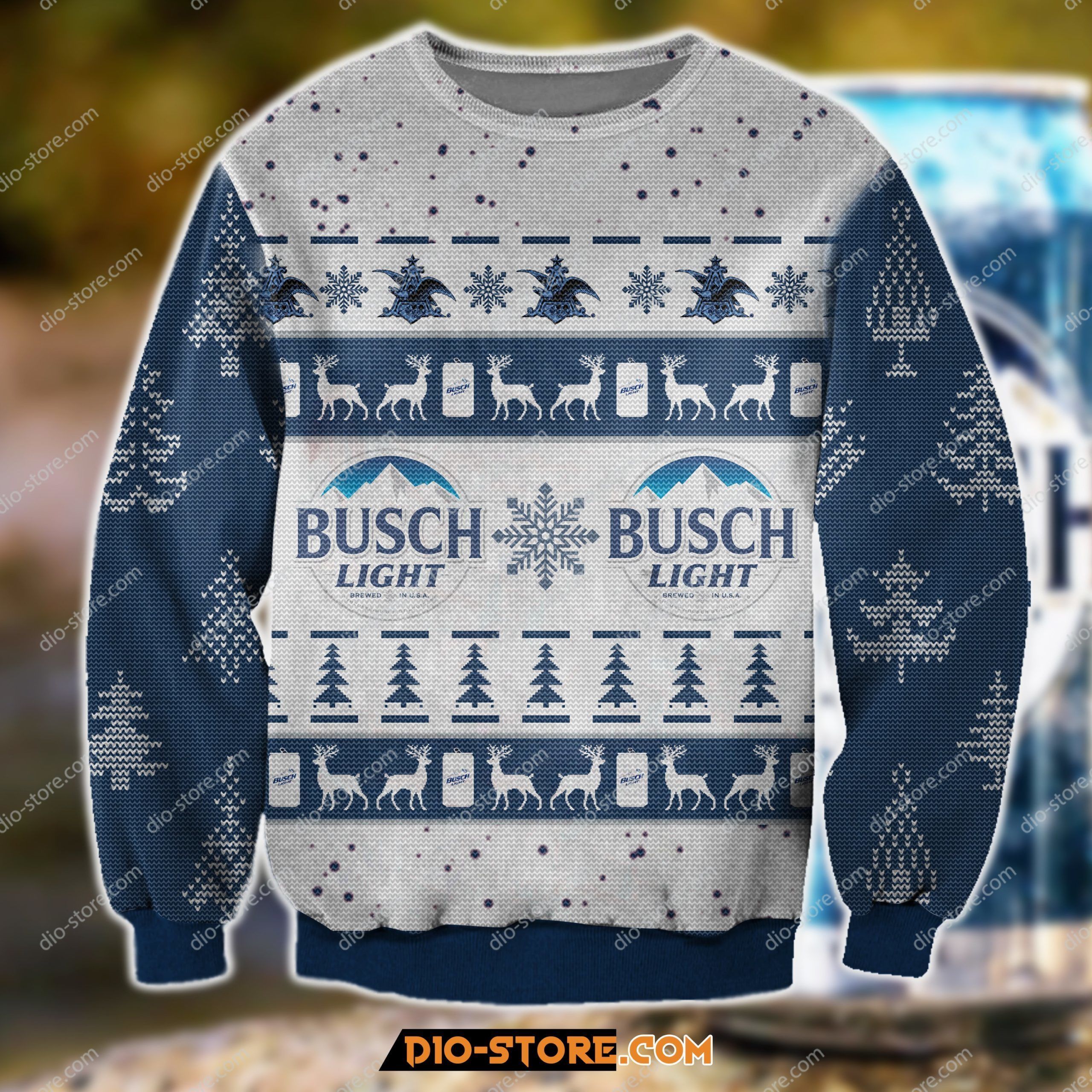 Busch Light Knitting Pattern 3D Print Ugly Christmas Sweater