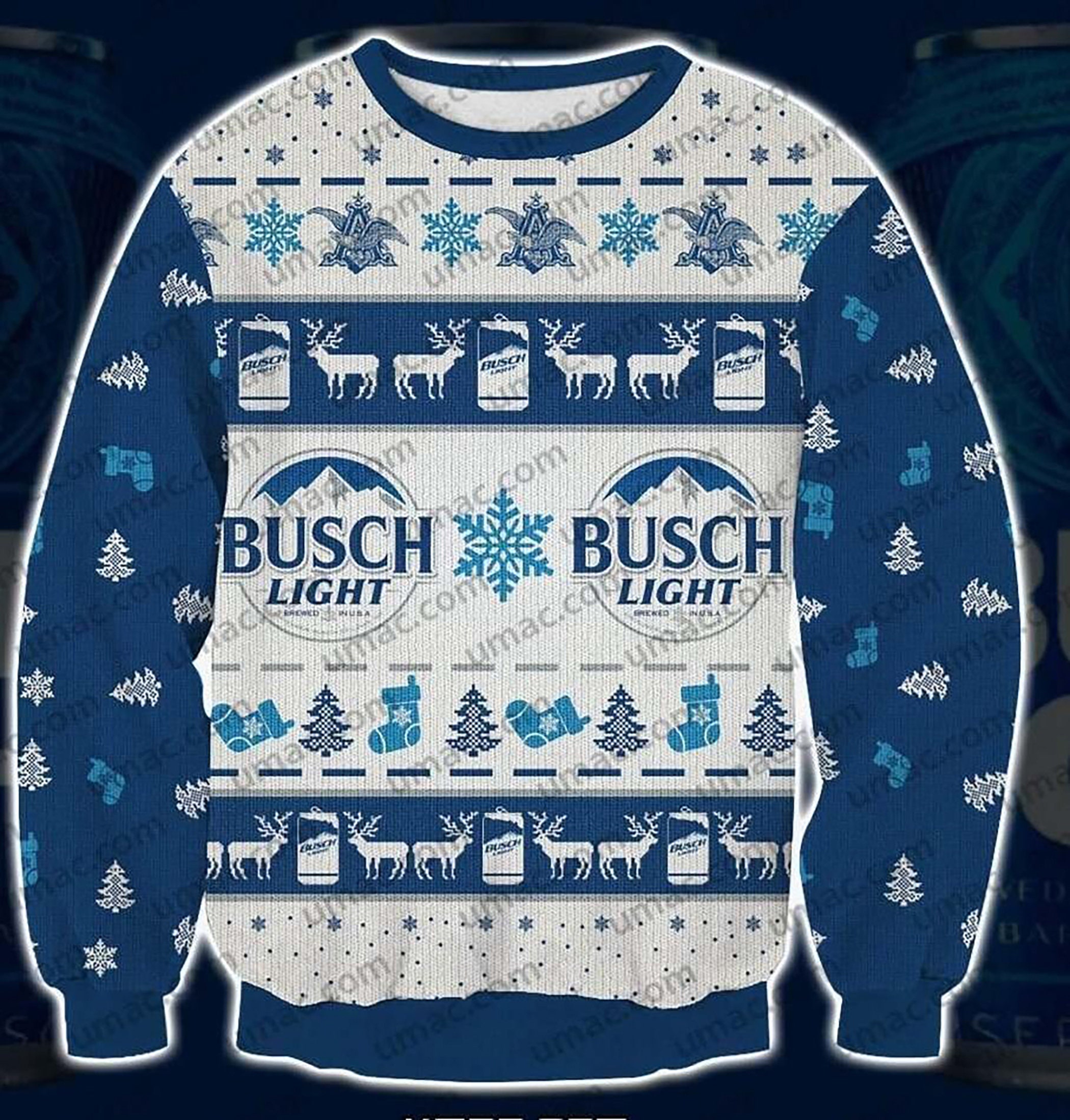 Busch Light Print Ugly Christmas Sweater