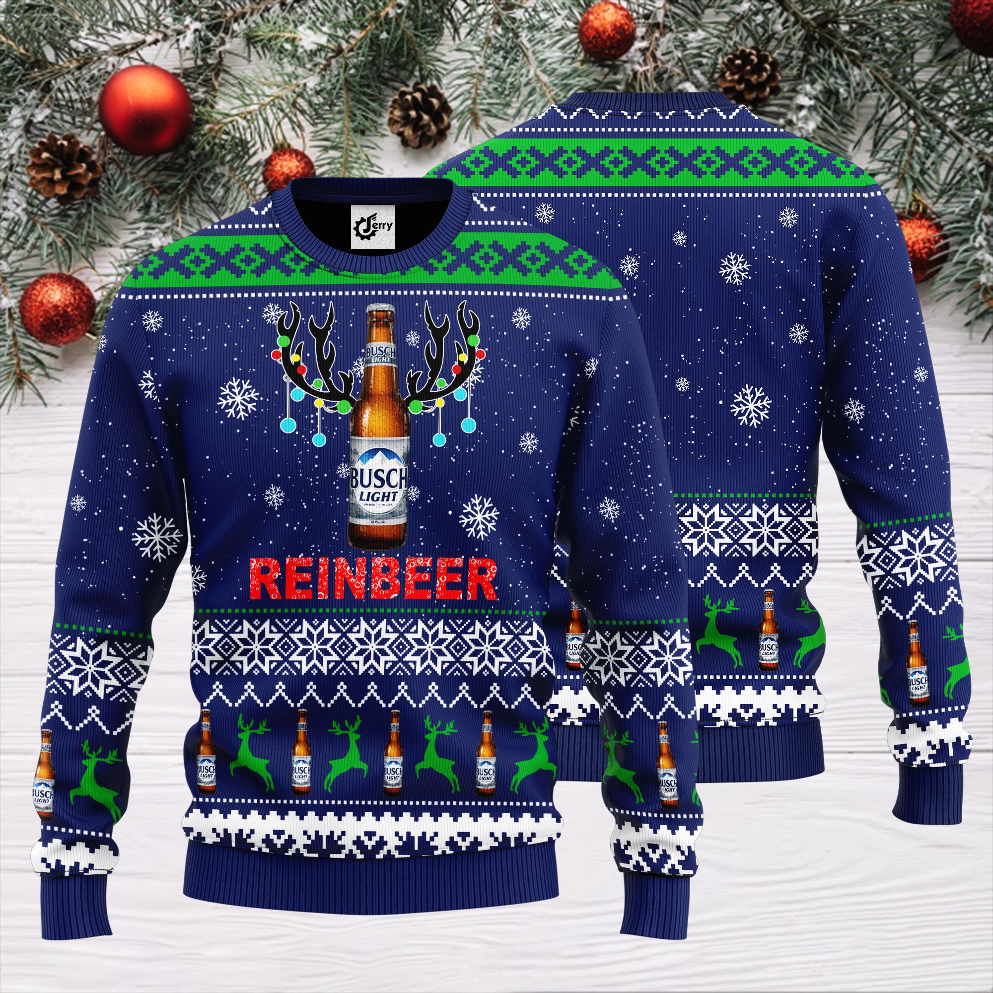 Busch Light Reinbeer Ugly Christmas Sweater