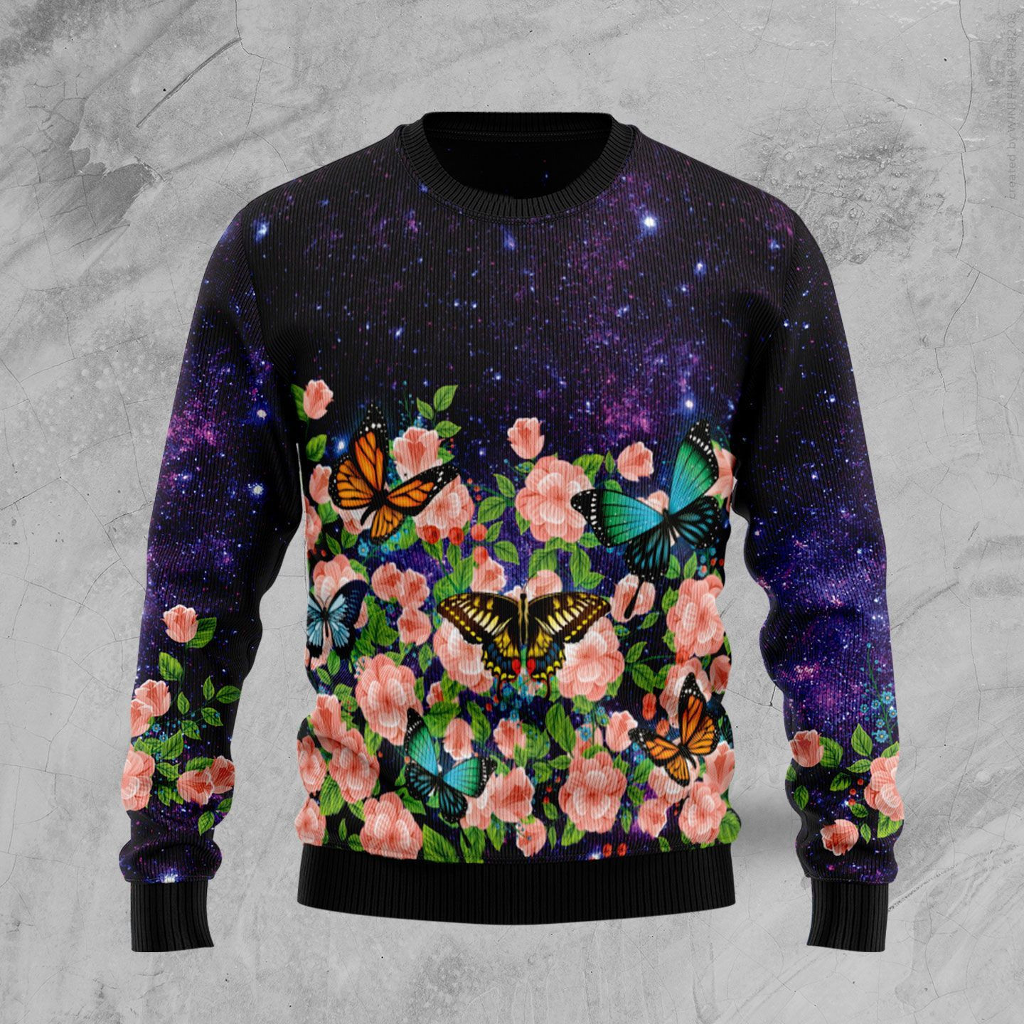 Butterfly Flowers Ugly Christmas Sweater, Perfect Holiday Gift
